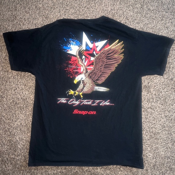 Vintage Snap-On Tools Eagle USA Flag T-Shirt Eagle Sz Large - Picture 1 of 5